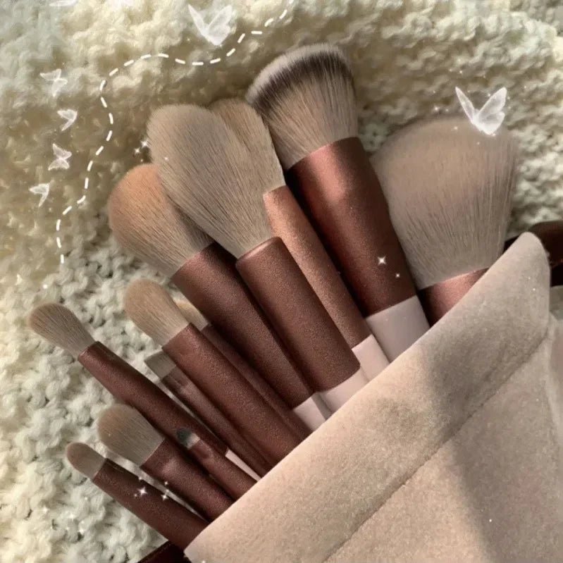 Kit de Pincéis de Maquiagem Profissional – 3, 13 ou 22 Peças com Cerdas Macias