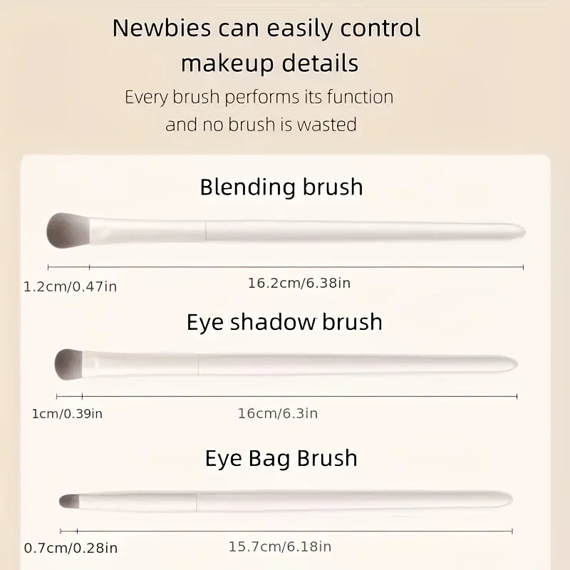Kit com 5 Pincéis para Maquiagem dos Olhos – Cerdas Macias para Sombra, Esfumar e Delinear