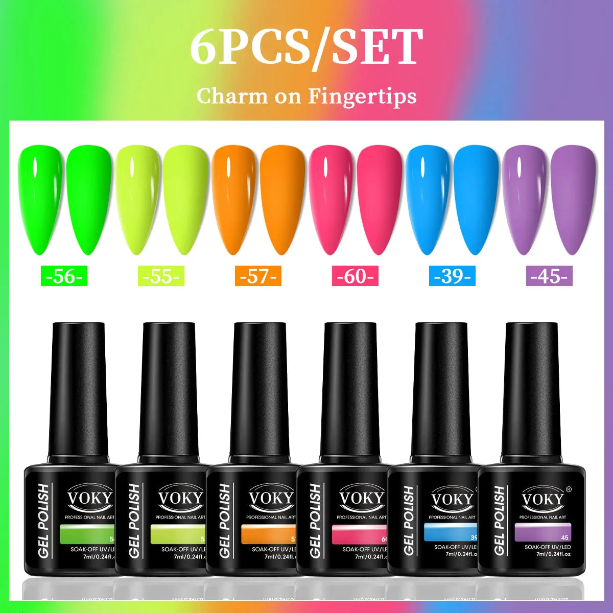 kit com 6 Esmaltes em gel UV/LED- cores modernas e longa Duraçao