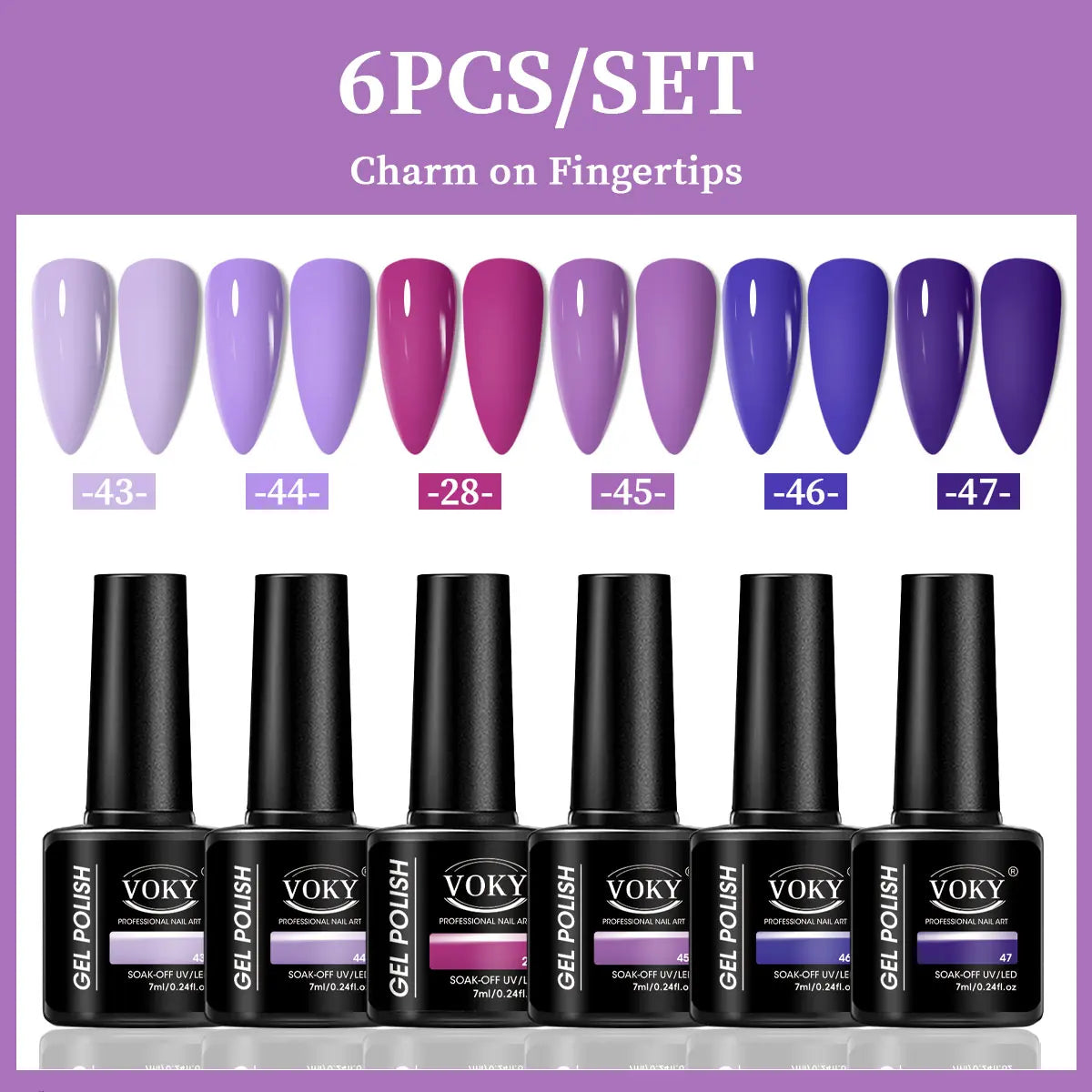 kit com 6 Esmaltes em gel UV/LED- cores modernas e longa Duraçao