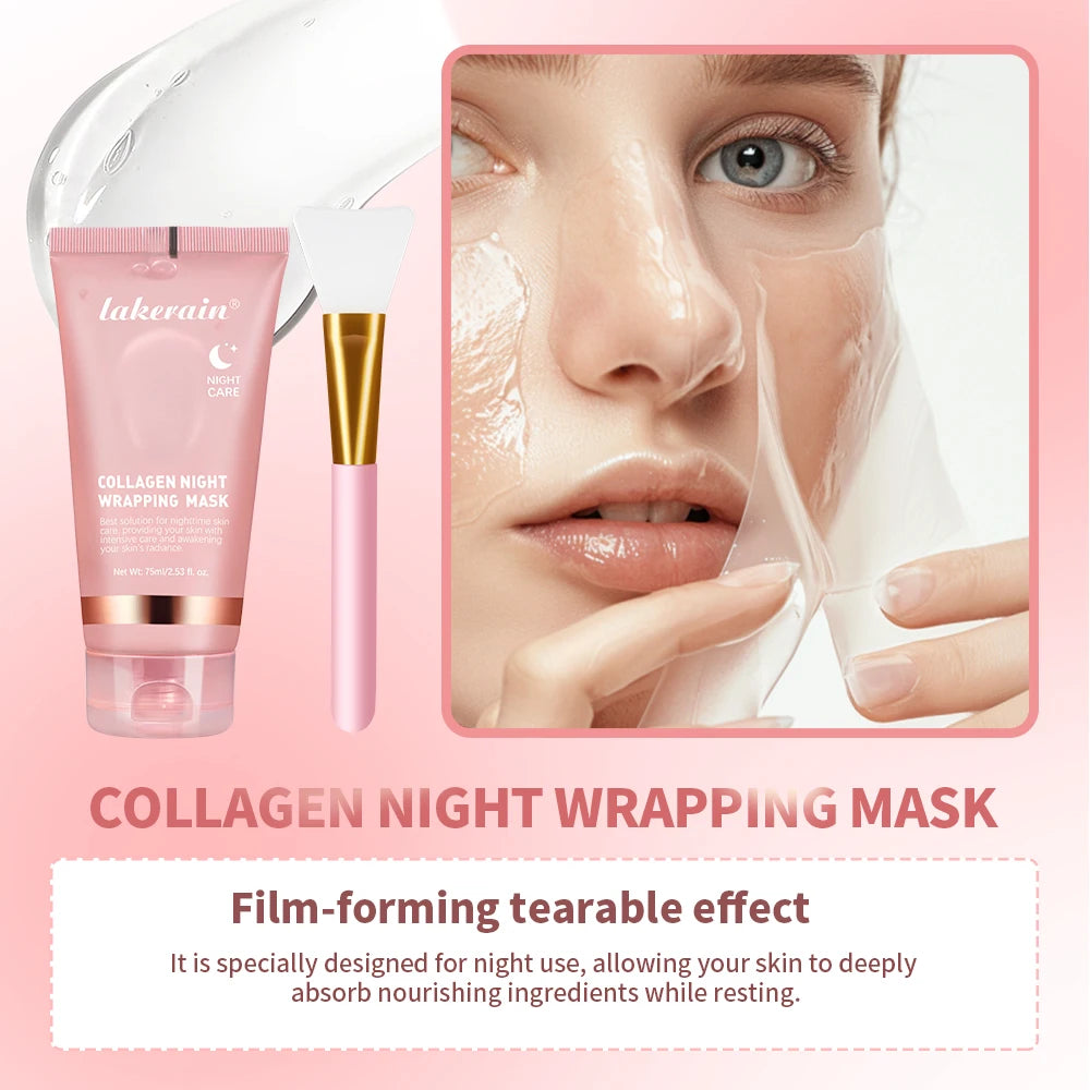 Máscara Facial de Colágeno Hidratante e Nutritiva