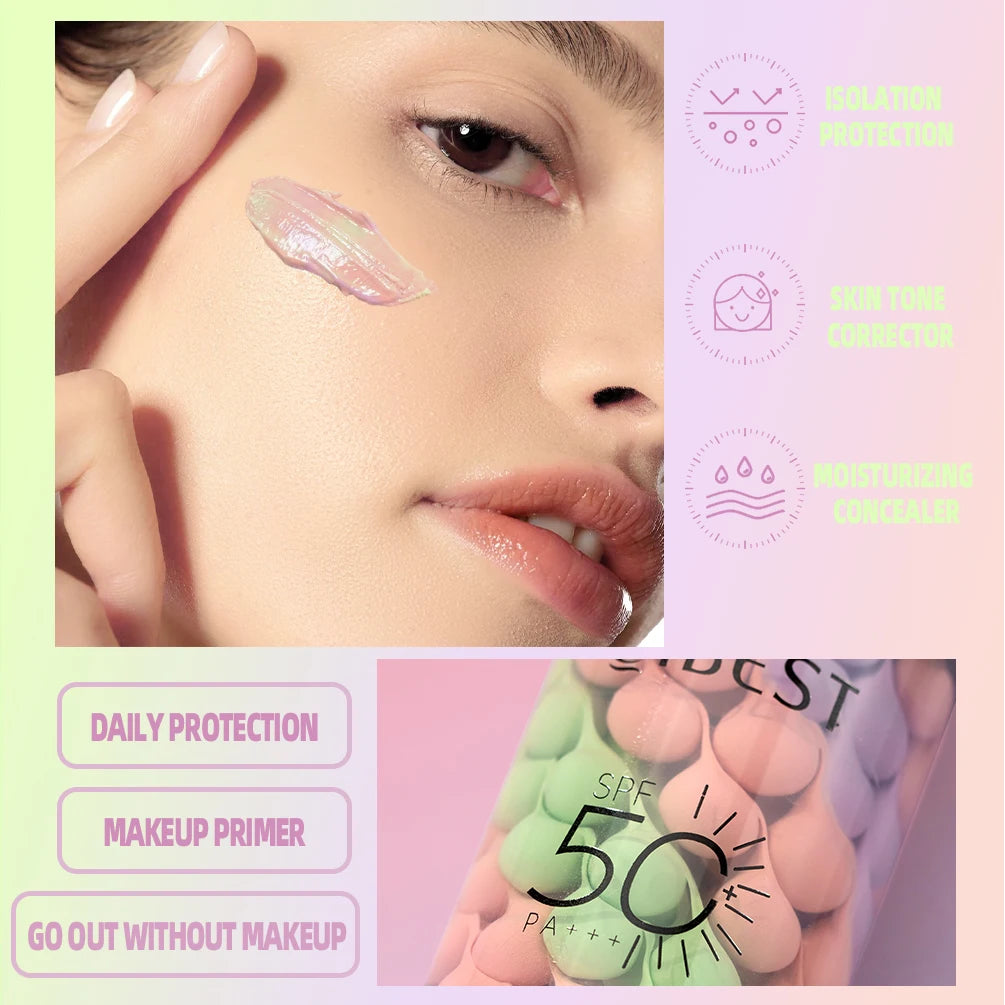 Primer Facial Tricolor QIBEST – Uniformiza, Ilumina e Prolonga a Maquiagem