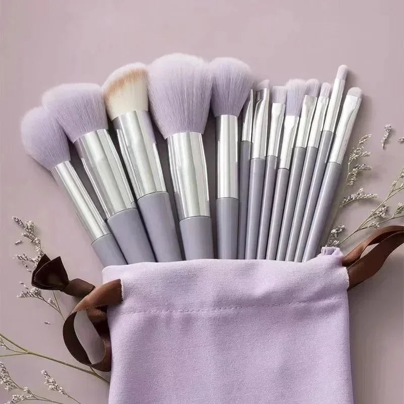 Kit de Pincéis de Maquiagem Profissional – 3, 13 ou 22 Peças com Cerdas Macias