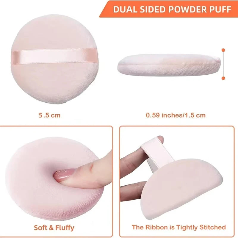 Esponja de Maquiagem Aveludada Ultra Macia – Kit com 5 ou 10 Unidades para Pó Compacto e Pó Solto