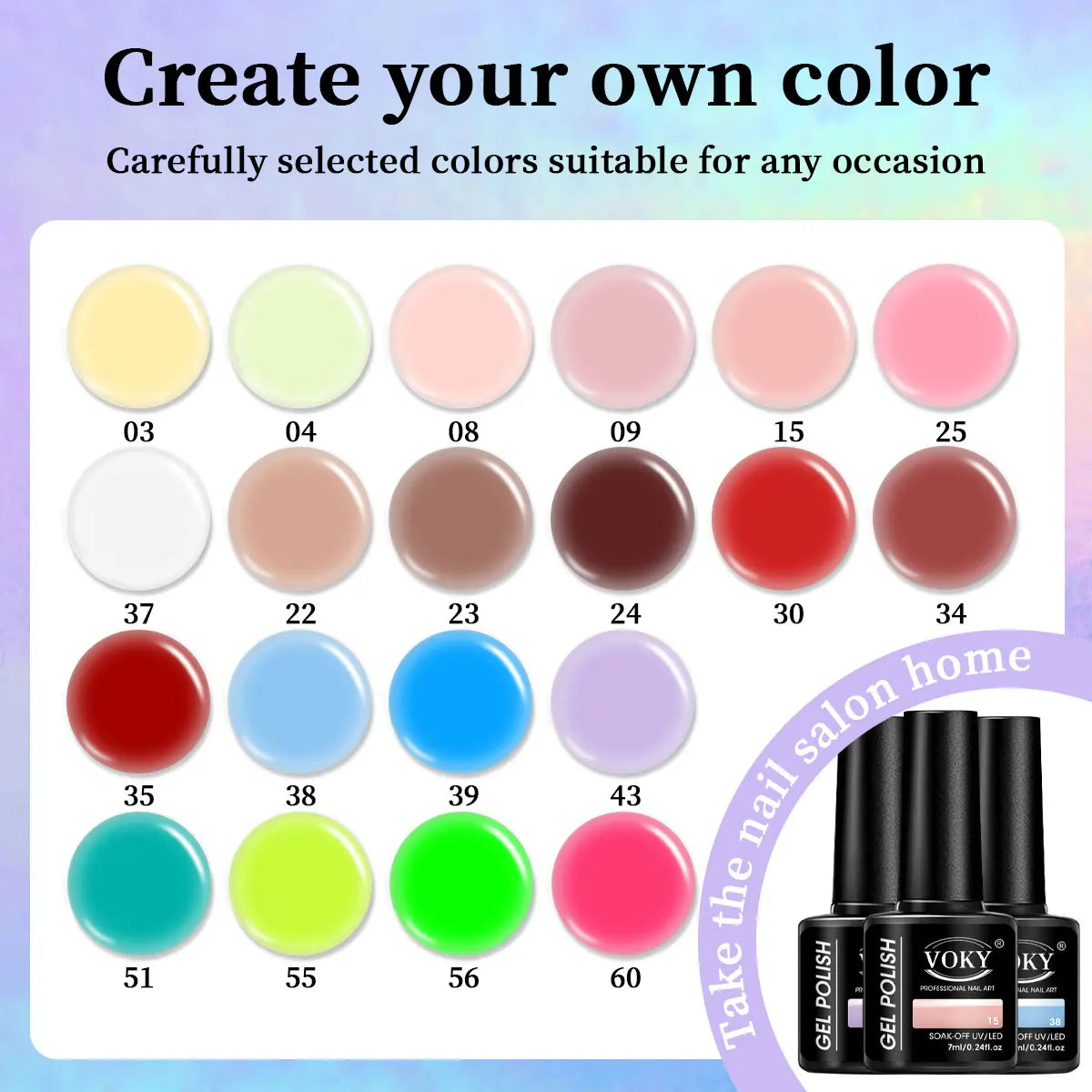 kit com 6 Esmaltes em gel UV/LED- cores modernas e longa Duraçao