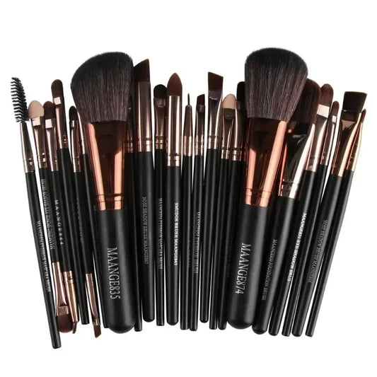 Kit de Pincéis de Maquiagem Profissional – 3, 13 ou 22 Peças com Cerdas Macias