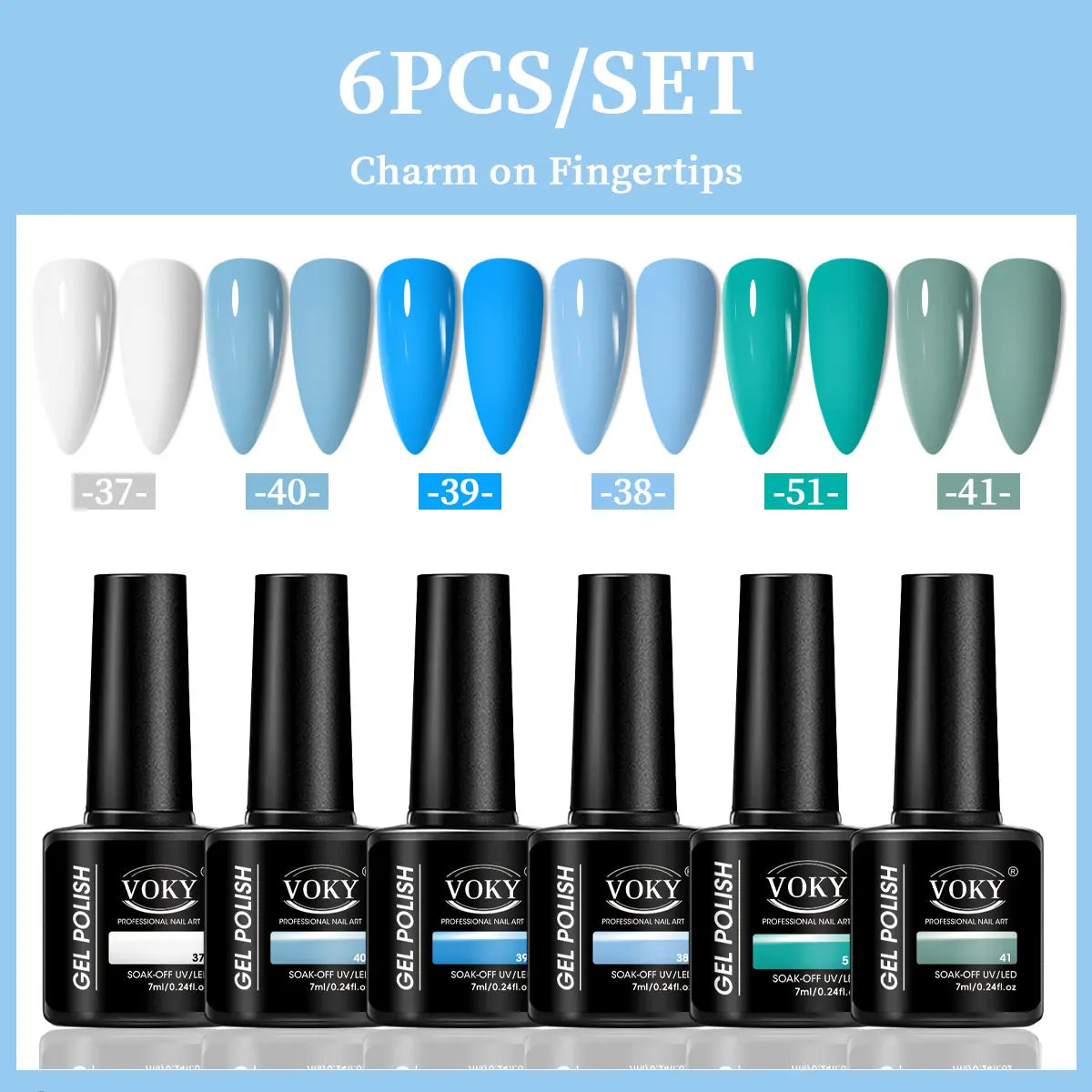 kit com 6 Esmaltes em gel UV/LED- cores modernas e longa Duraçao
