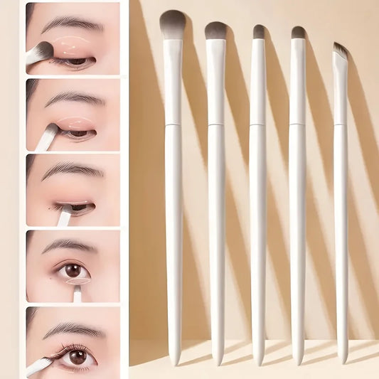 Kit com 5 Pincéis para Maquiagem dos Olhos – Cerdas Macias para Sombra, Esfumar e Delinear
