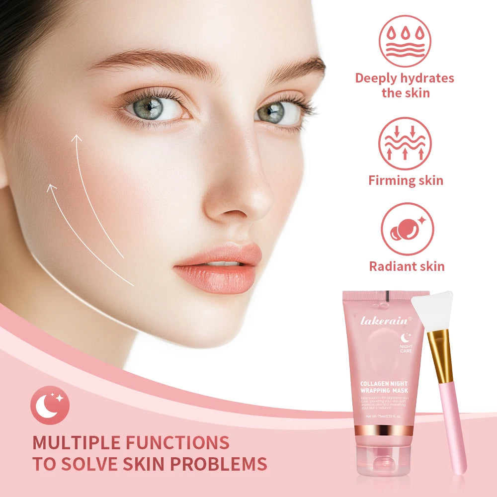 Máscara Facial de Colágeno Hidratante e Nutritiva