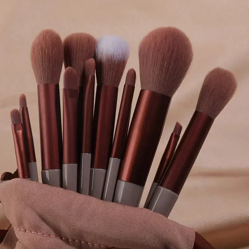 Kit de Pincéis de Maquiagem Profissional – 3, 13 ou 22 Peças com Cerdas Macias